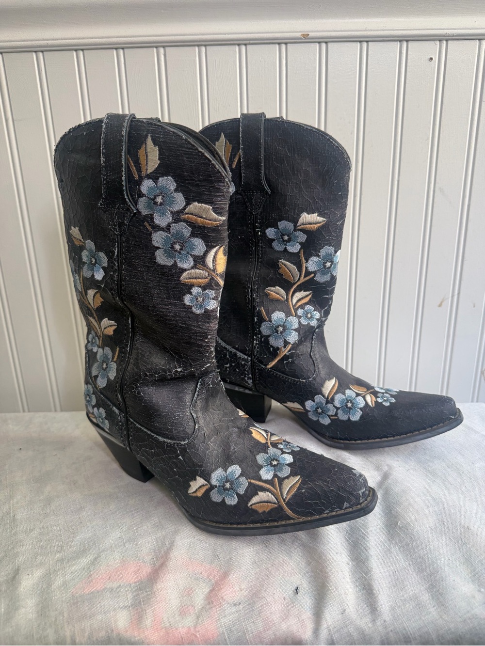 Durango Western Cowboy Floral Boots size 9
